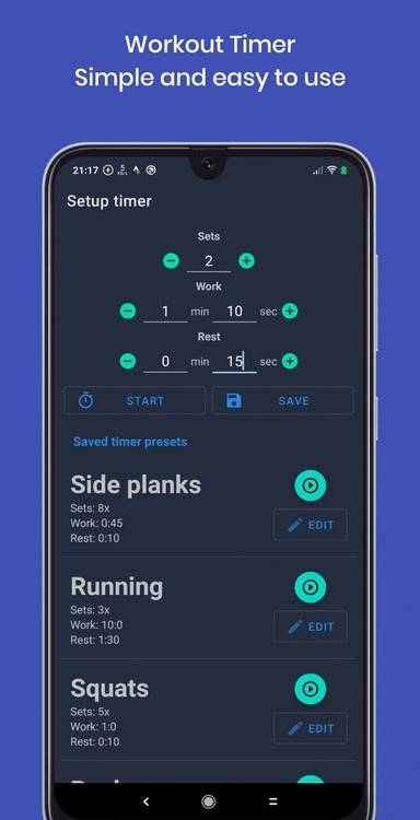 Workout Timer is a free Android app that helps you stay fit with ...