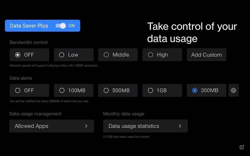 OnePlus TV Data Saver OxygenOS for TV