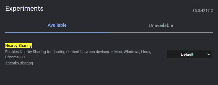 Chrome Windows Nearby Share