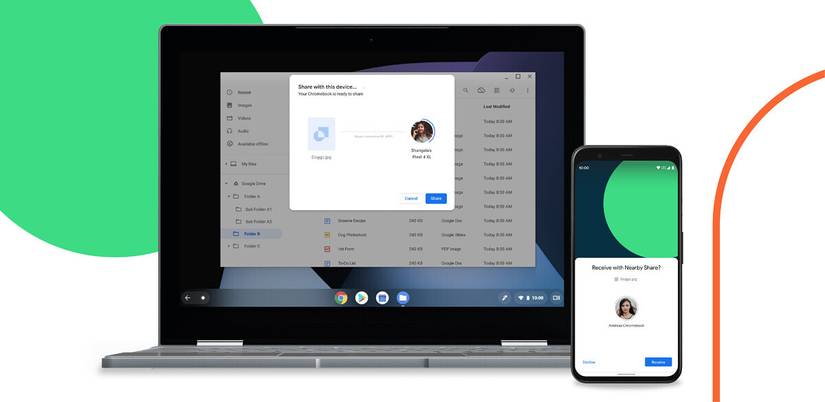 Nearby Share between Android and Chrome OS