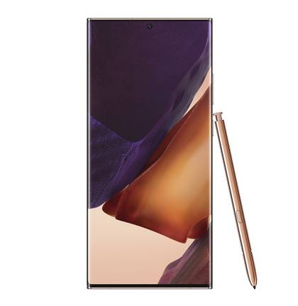 The Samsung Galaxy Note 20 Ultra is a slightly powerful sibling of the Note 20. It comes equipped with an octa-core Snapdragon or Exynos processor, up to 12GB of RAM, and 128GB of storage. There's also a triple camera setup featuring a 108MP primary camera and two 12MP shooters.