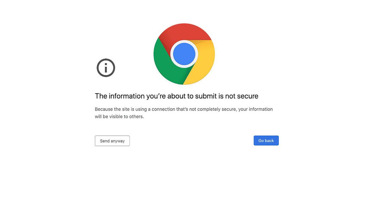 Google Chrome insecure form