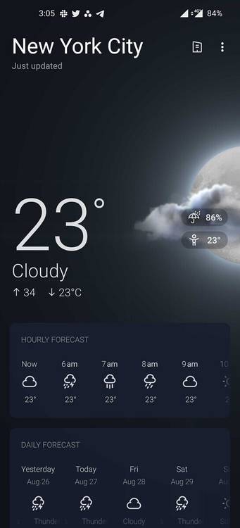 OnePlus Weather app