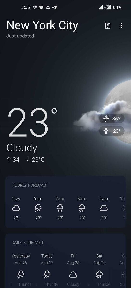 OnePlus Weather app