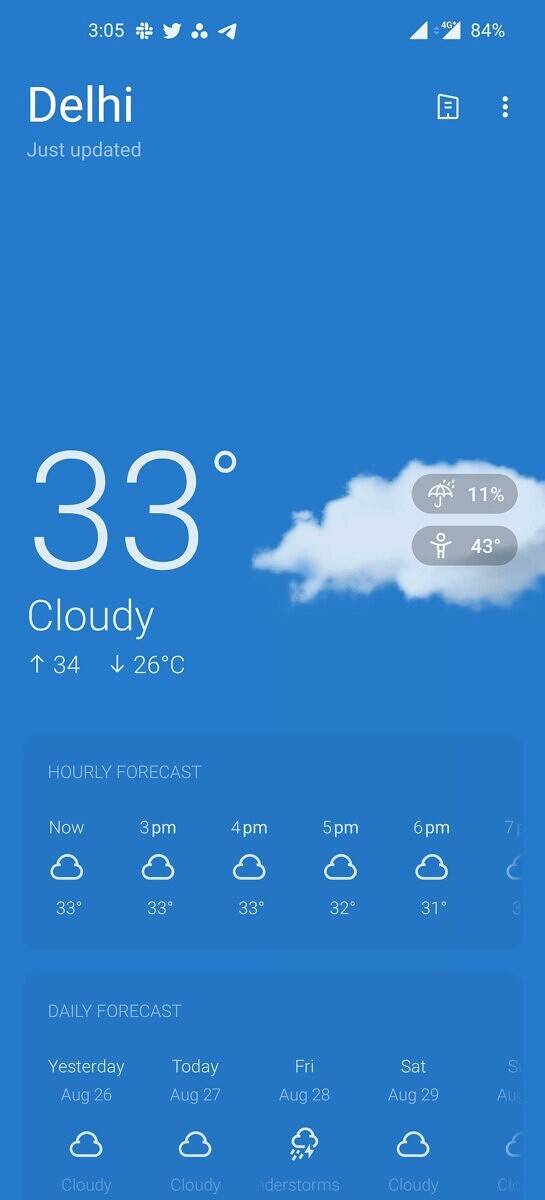 OnePlus Weather app