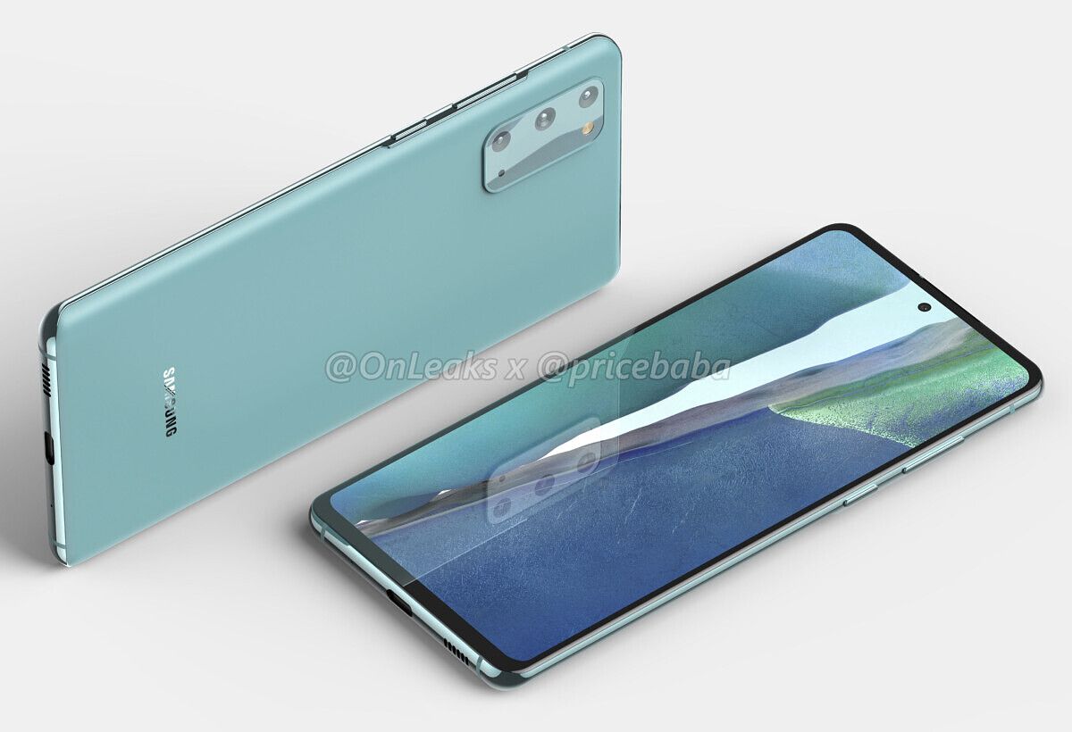 samsung galaxy s20 fe on its side and facing up