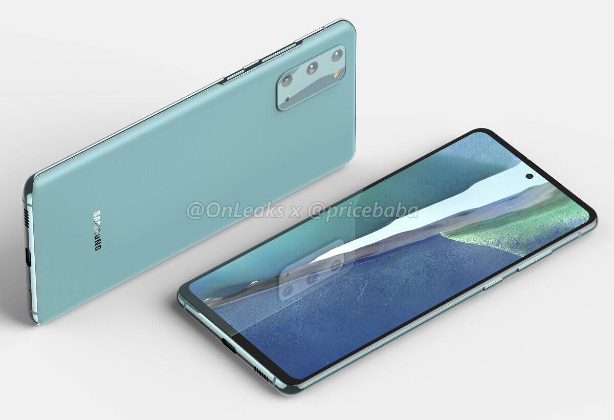 samsung galaxy s20 fe on its side and facing up