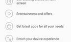 Screenshot of Samsung services screen