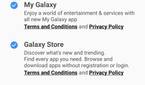 Screenshot of the options to select on Samsung services screen