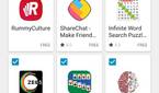 Screenshot of app recommendations being pushed to the user