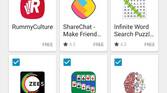Screenshot of app recommendations being pushed to the user