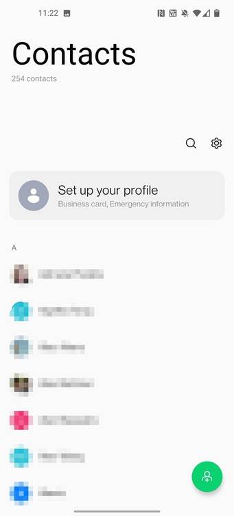 OxygenOS 11 contacts app