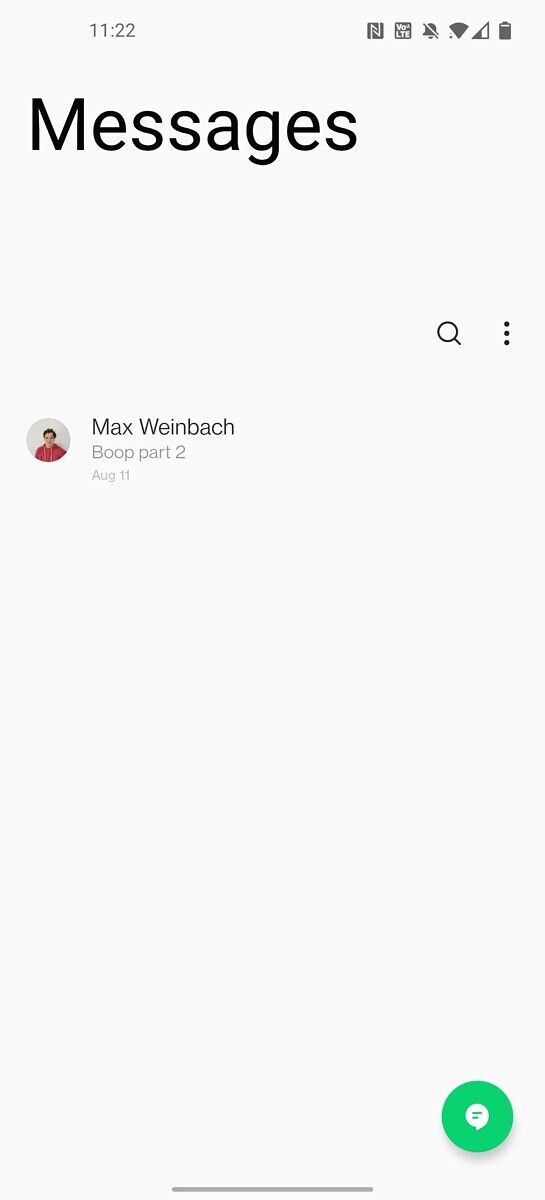OxygenOS 11 messages app