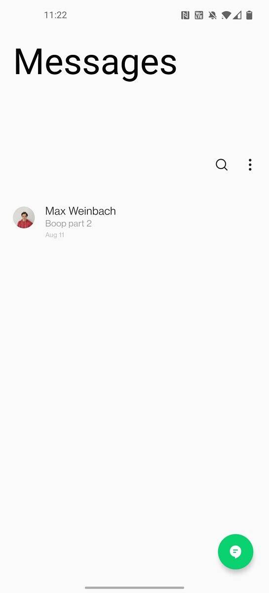 OxygenOS 11 messages app
