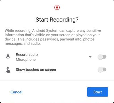 Android 11 screen recorder