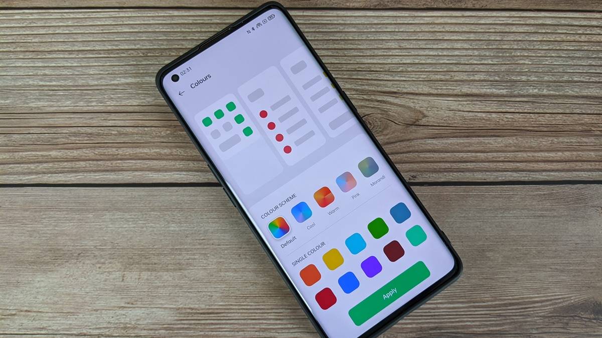 ColorOS 11 new accent color options