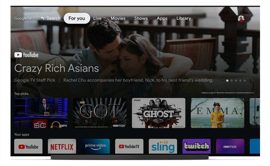 Google TV UI on Chromecast with Google TV
