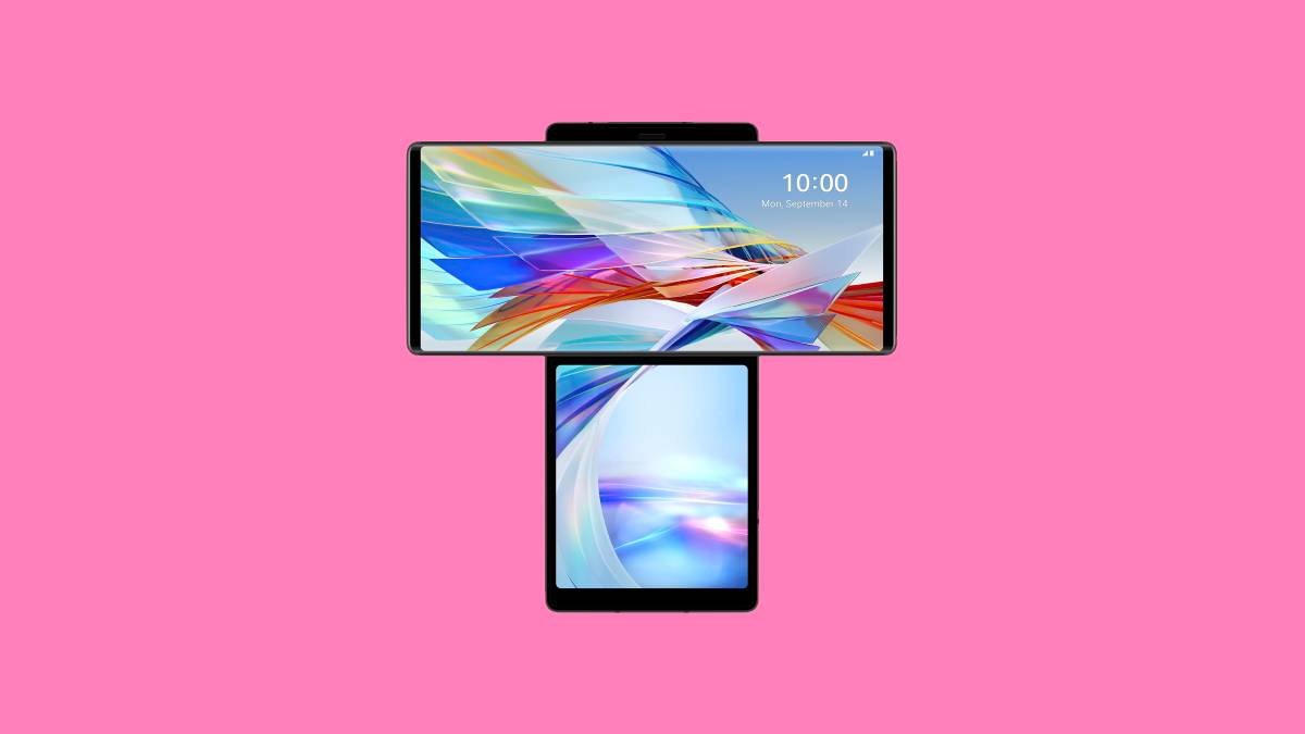 LG Wing on pink background