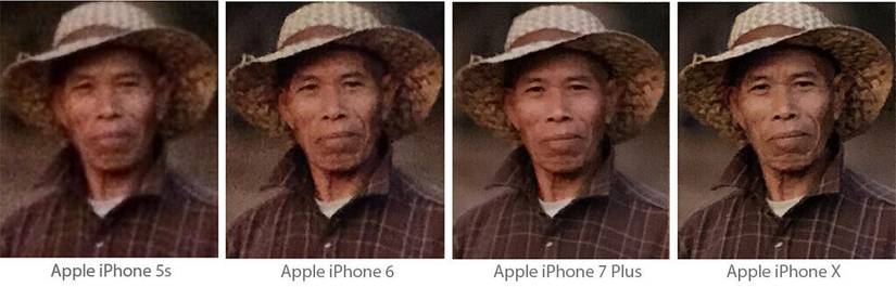 Noise reduction comparison in smartphone cameras