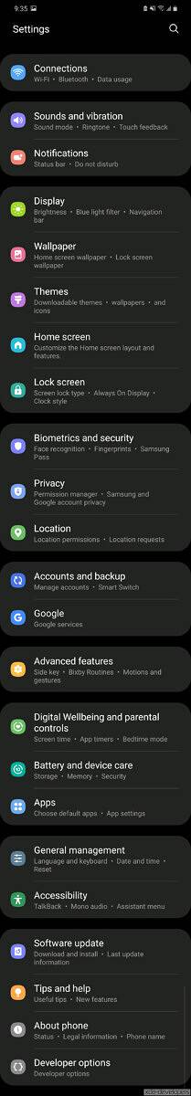 One UI 3.0 beta on the Samsung Galaxy S20