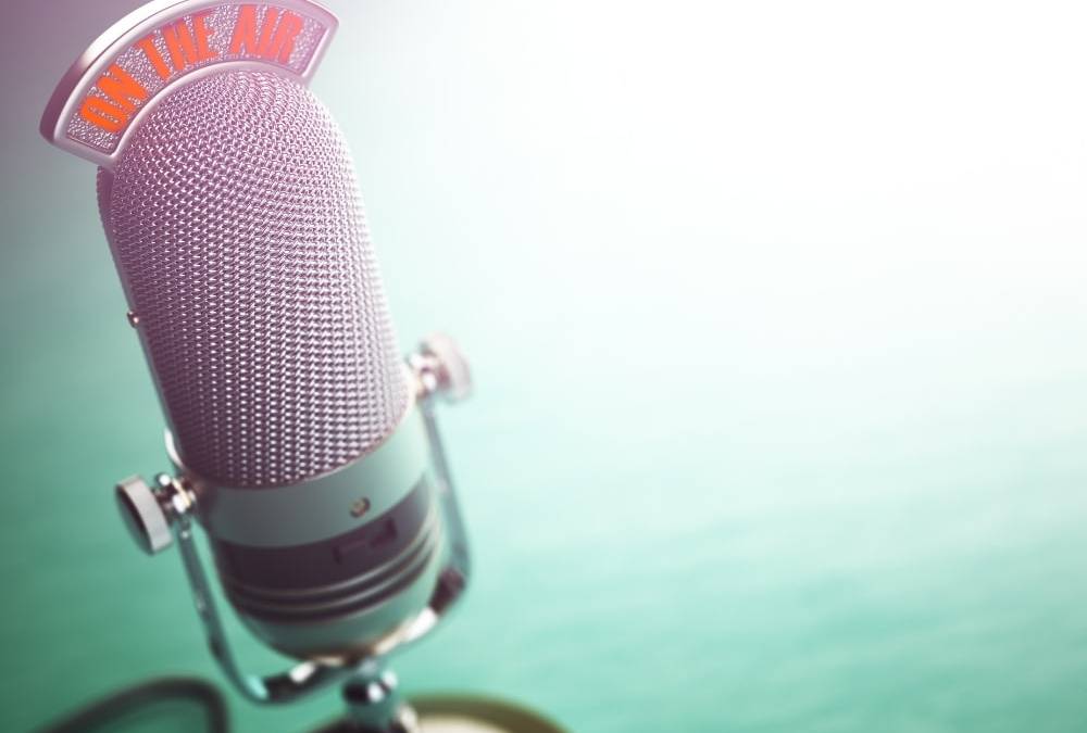 microphone on a table for podcast