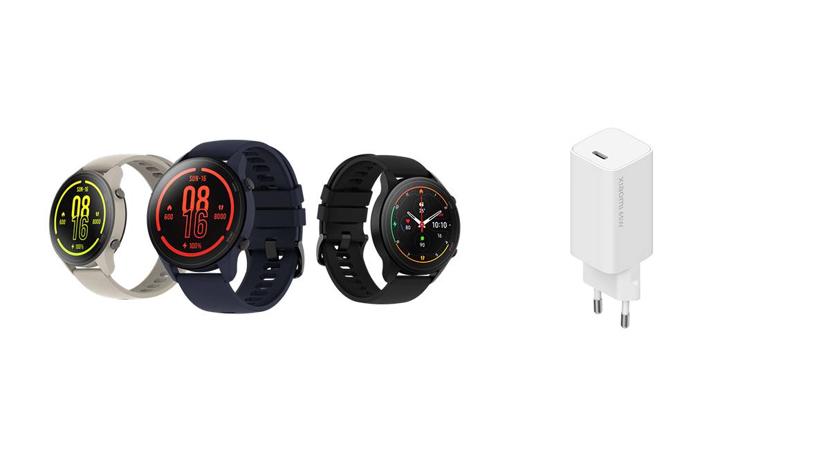 Xiaomi Mi Watch and Xiaomi Mi 65W Fast Charger with GaN