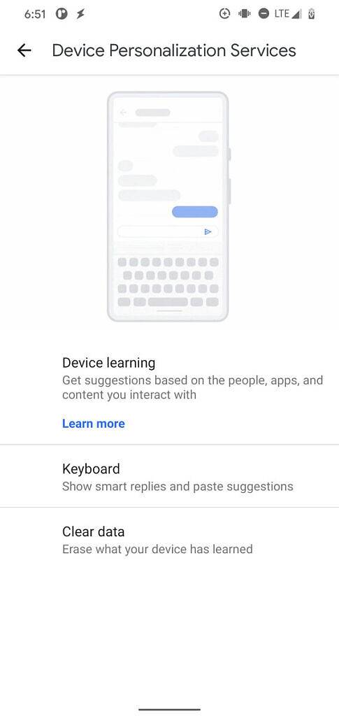 Android 11 Device Personalization settings