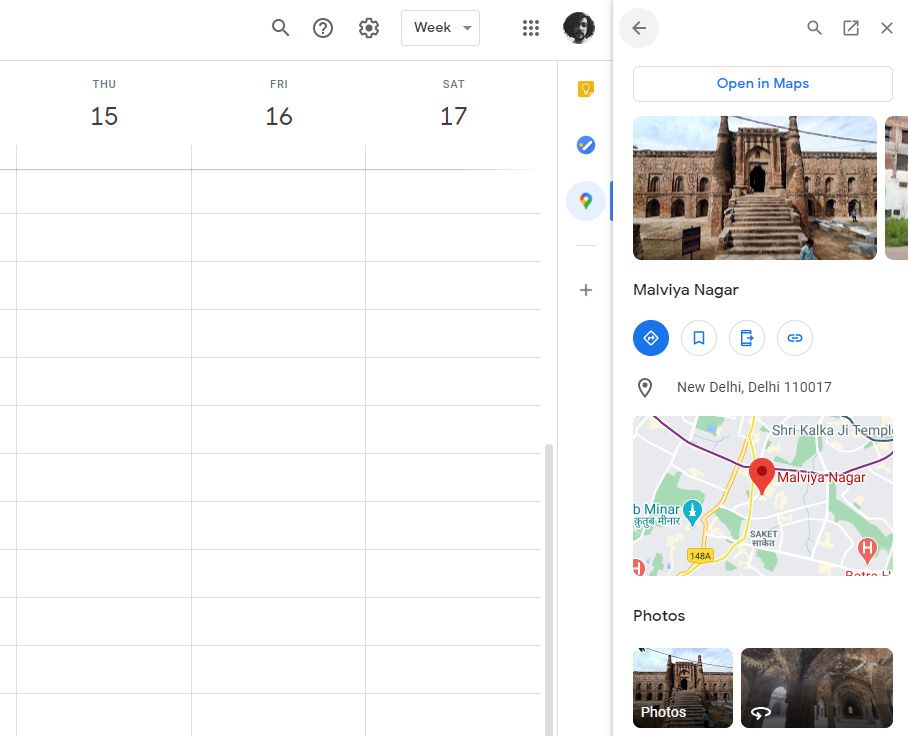 Google Calendar on the web adds a Google Maps panel for quick access
