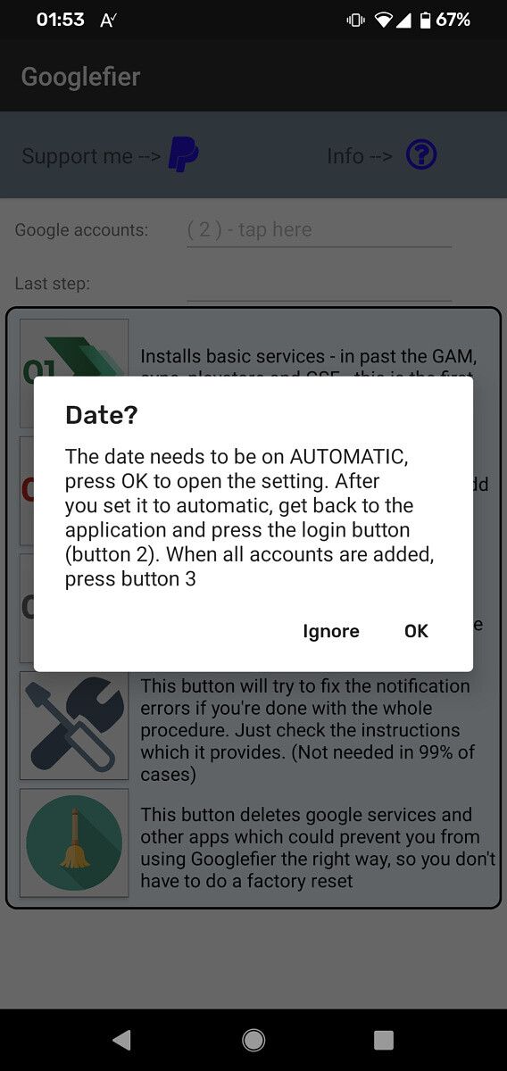 Googlefier date change