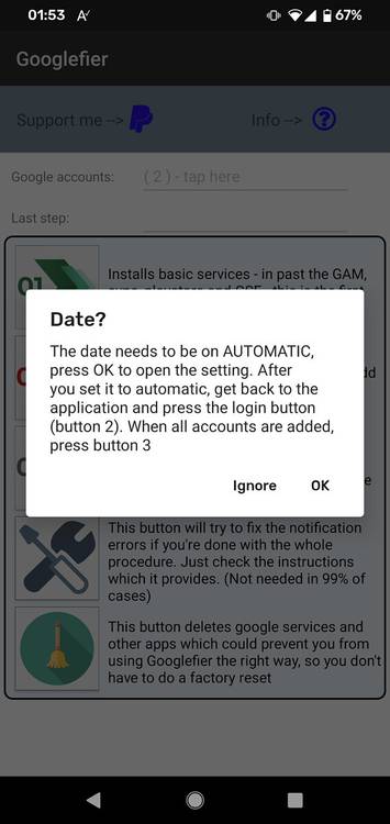 Googlefier date change