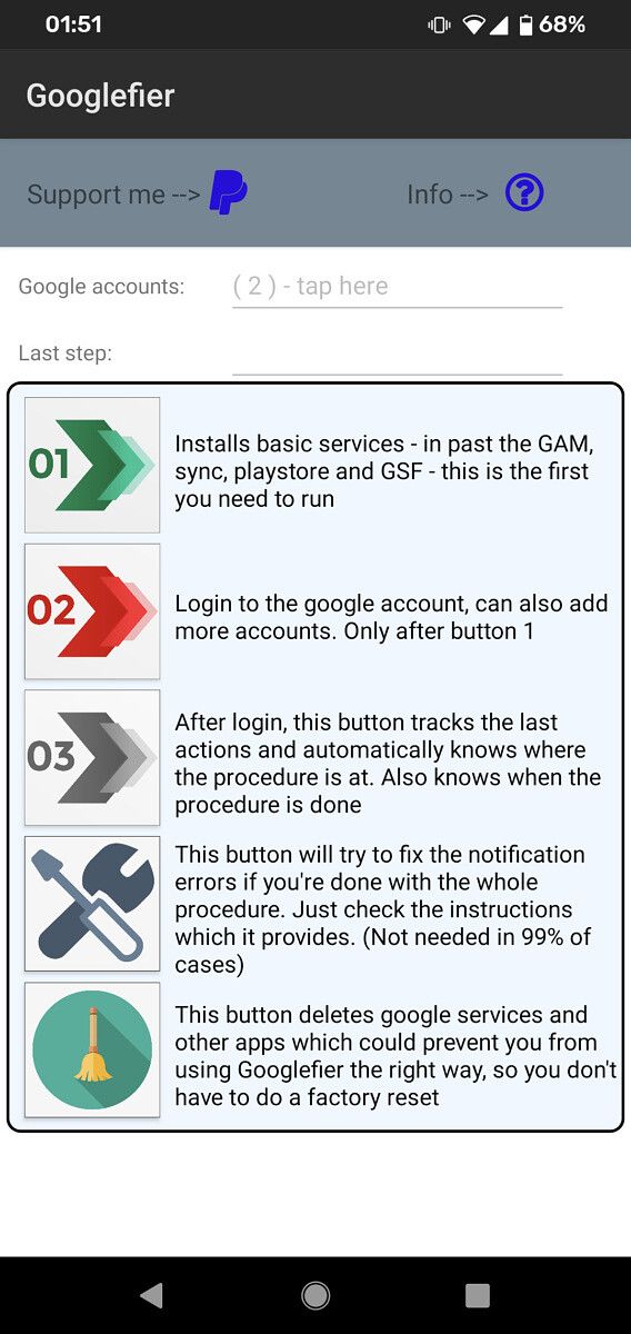 Googlefier homepage