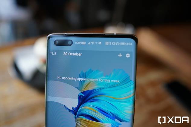 The Mate 40 Pro with a dual selfie camera.