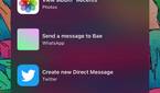 iOS Smart Stack displaying shortcuts to send a Twitter DM or message a Facebook friend
