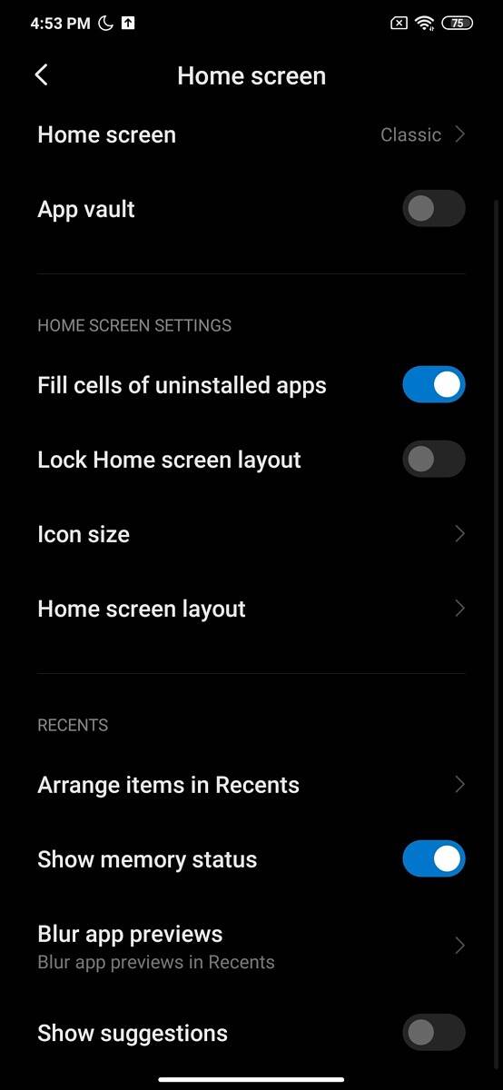 Xiaomi MIUI Launcher Alpha Horizontal Recents Pane