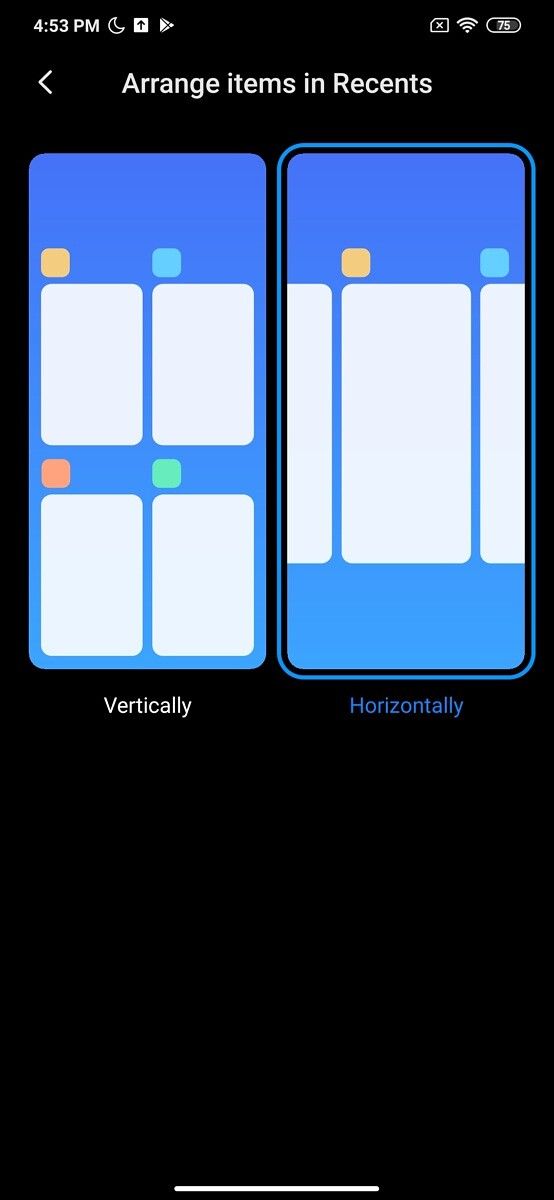 Xiaomi MIUI Launcher Alpha Horizontal Recents Pane
