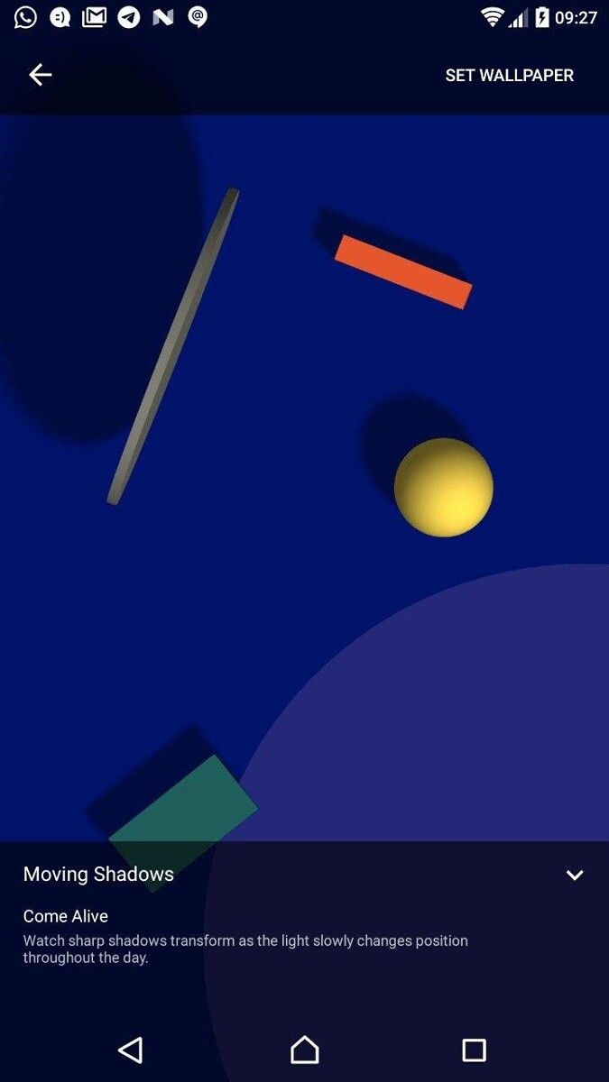 Google Pixel 5 Moving Shadows live wallpaper