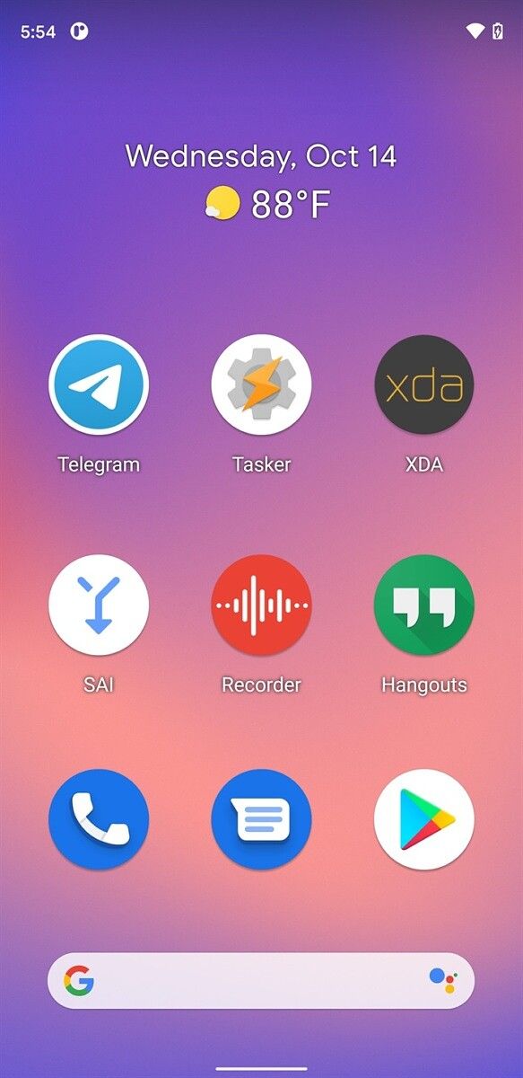 3x3 app grid layout with a couple of app icons