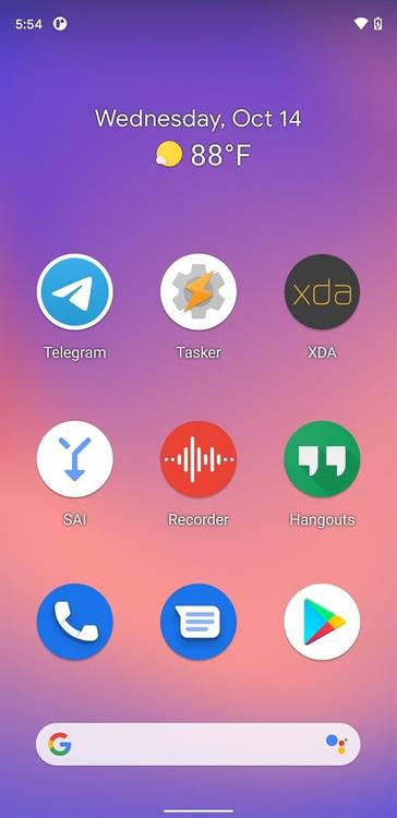 3x3 app grid layout with a couple of app icons