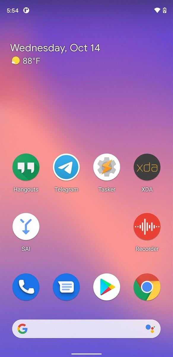 4x4 app grid layout with a couple of app icons