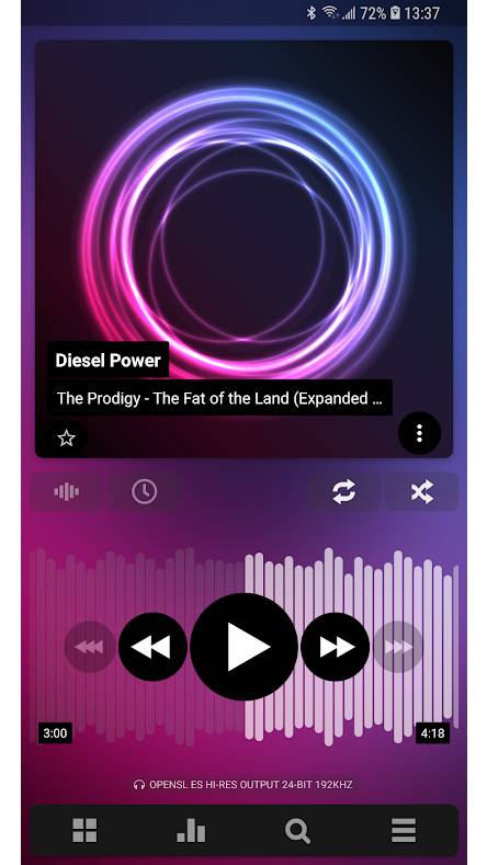 Poweramp Playing Screen