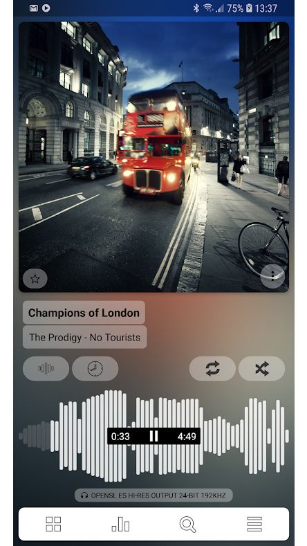 Poweramp Playing Screen