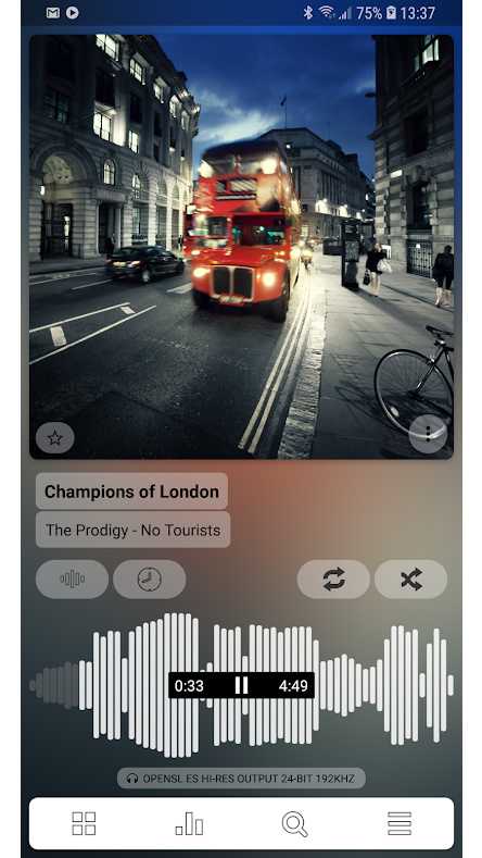 Poweramp Playing Screen
