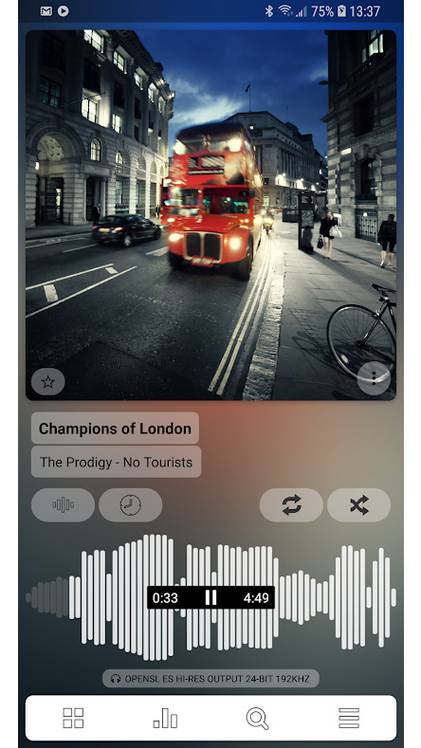 Poweramp Playing Screen