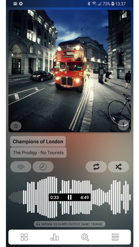 Poweramp Playing Screen