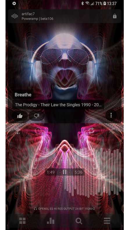 Poweramp Playing Screen