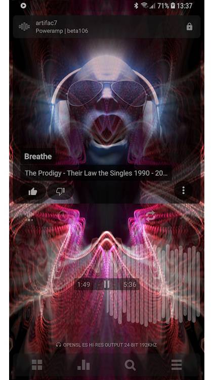 Poweramp Playing Screen