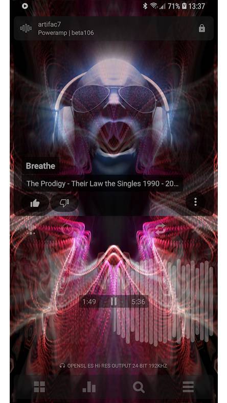Poweramp Playing Screen