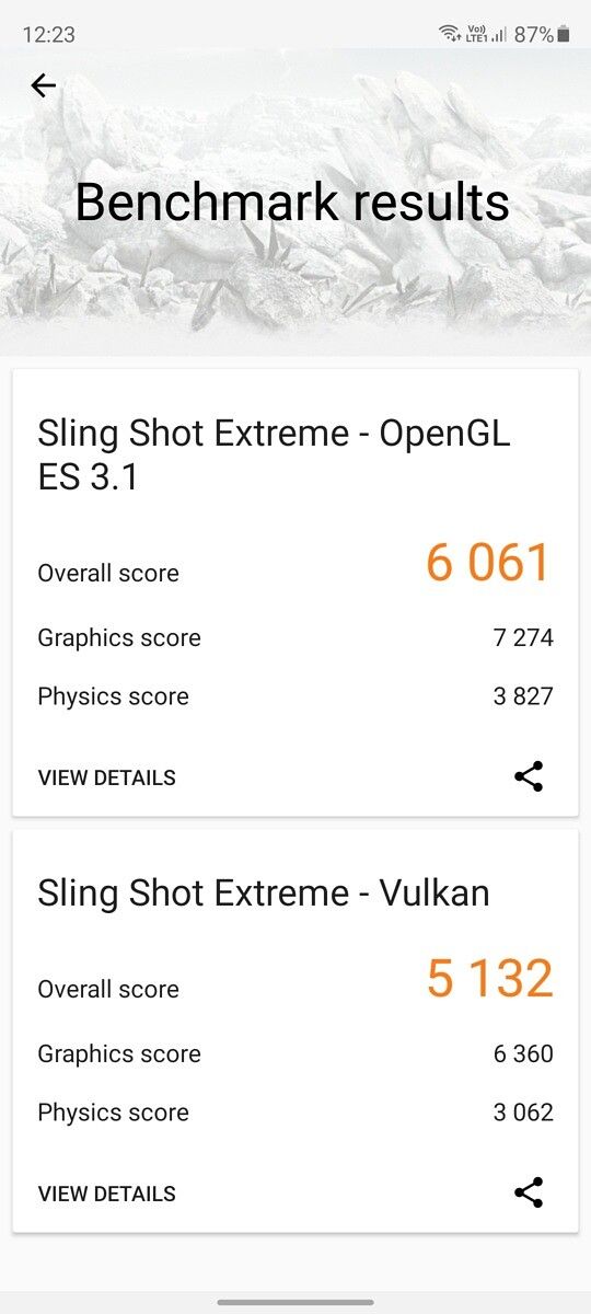 Samsung Galaxy S20 FE 3DMark scores