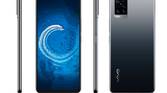 Black Vivo V20 in all angles on white background