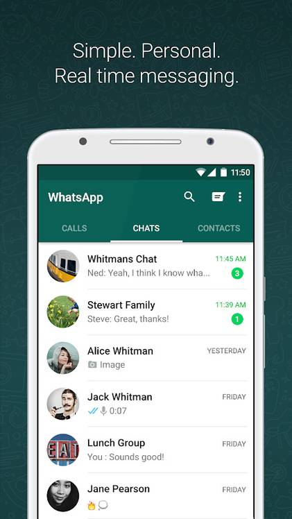 WhatsApp Main Menu